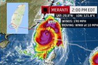 Meranti, der stärkste Taifun dieser Saison, zieht jetzt sehr nah an uns vorbei.